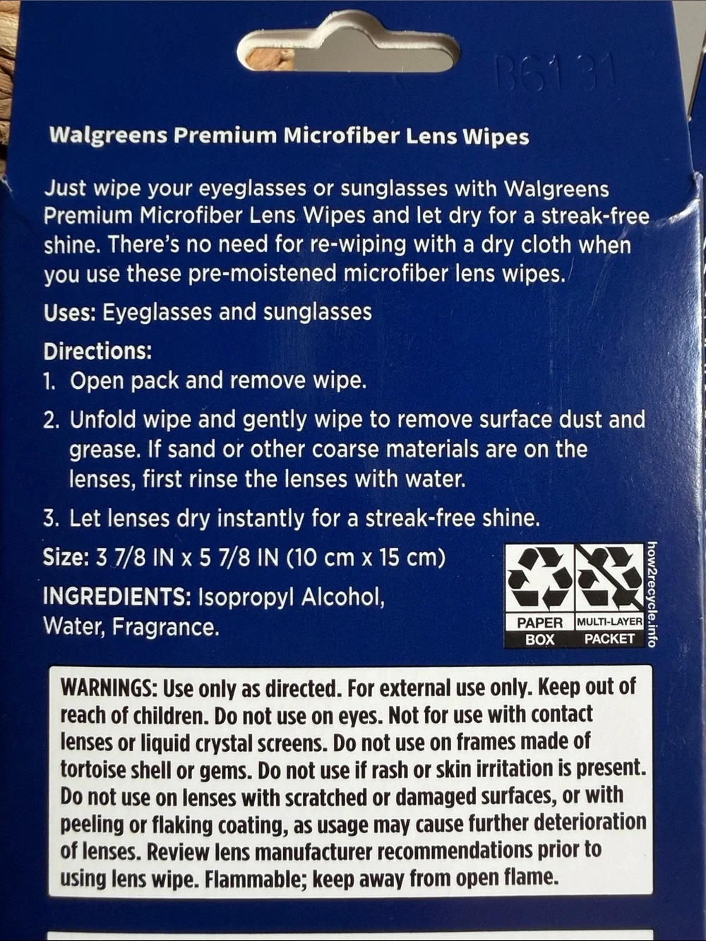 Walgreens Premium Microfiber Lens Wipes  Set of 2. (40 wipes per box)